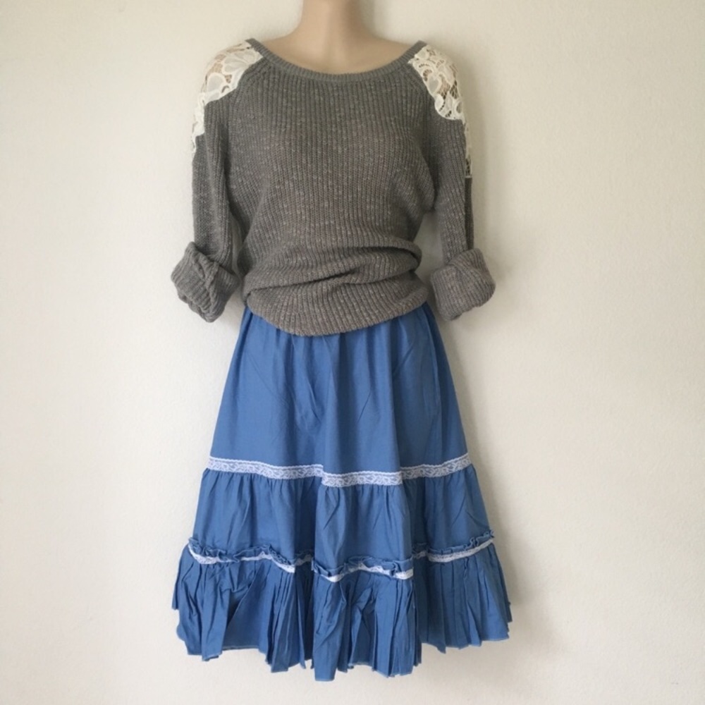 Custom Etsy Designed Blue Victorian Gypsy Skirt